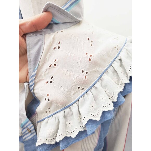 Vintage KENNY ROGERS Women's Cowgirl Western Prairie Shirt Blouse Ruffles - Picture 4 of 7